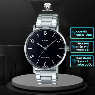 Đồng hồ nam Casio MTP-VT01 / MTP-VT01D-1B2 dây thép chính hãng