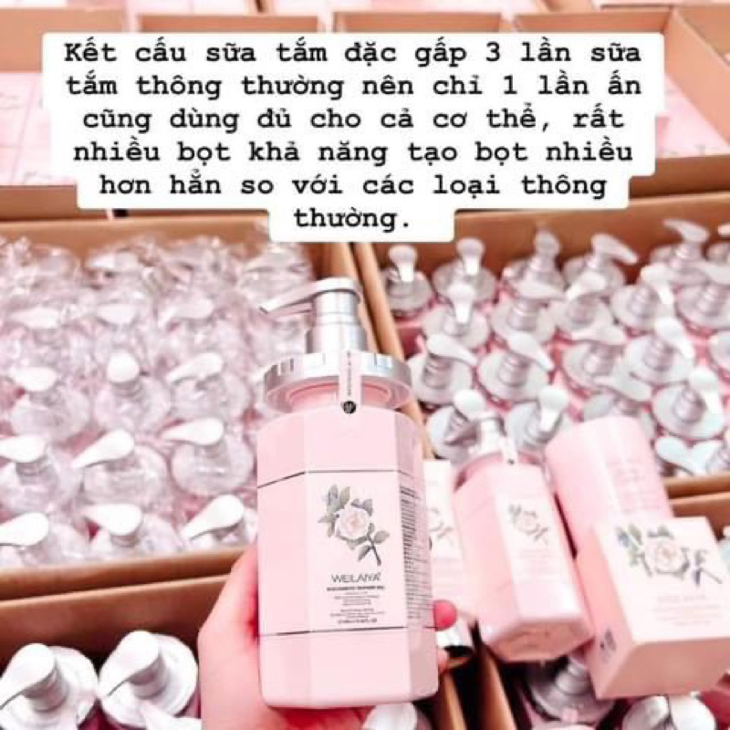 Sữa tắm Weilaiya hoa trà chính hãng  450ml chính hãng