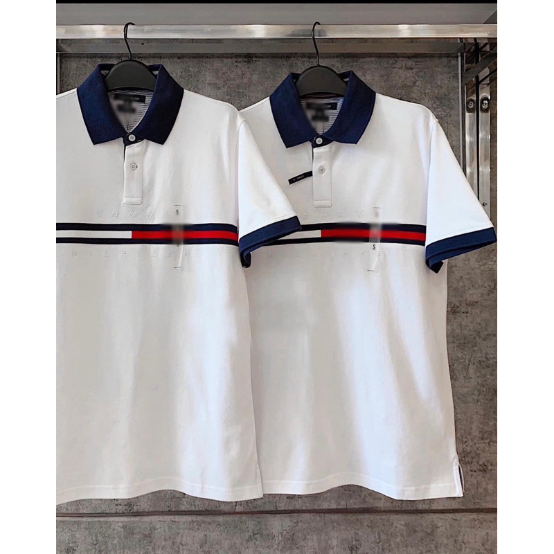 Áo thun polo TOMMY chữ thêu, áo thun cổ bẻ nam/ nữ cotton cao cấp hàn quốc