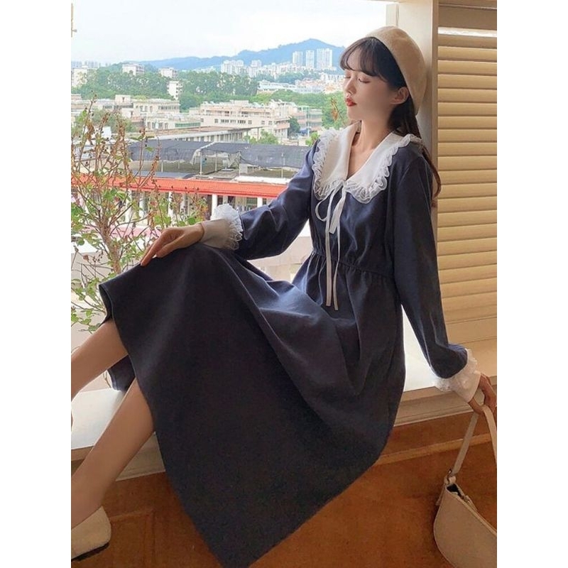 Đầm Tiểu Thư Phong Cách Pháp Váy Dáng Dài