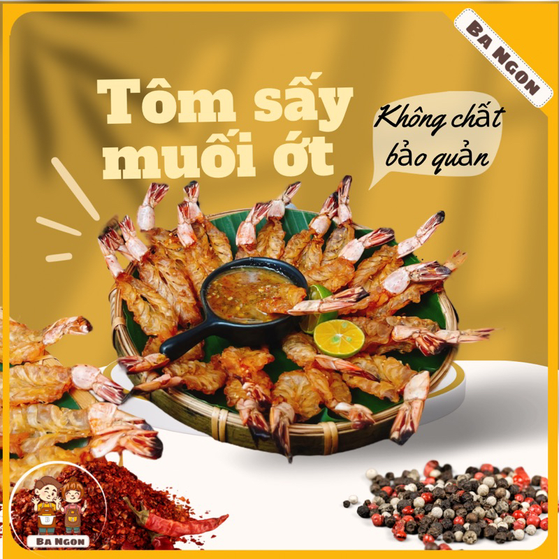 200g Tôm tẩm sấy ăn liền - tôm sấy muối ớt ăn liền - Hình shop tự chụp