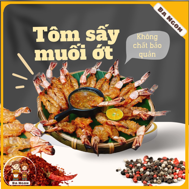 200g Tôm tẩm sấy ăn liền - tôm sấy muối ớt ăn liền - Hình shop tự chụp