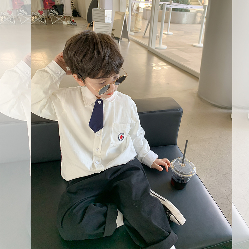 Sét Áo gile len cho bé HK KIDS gồm gile len kẻ đen và sơ mi trắng size cho bé từ 3 đến 10 tuổi