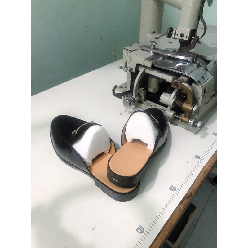 Giày sục nam da bóng phối da lộn khuy sắt phong cách hàn quốc sục da nam full size 38-43