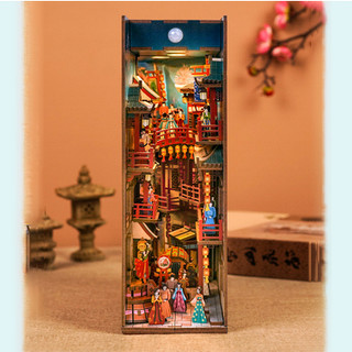 Mô hình 3d chặn sách book nook tự làm bằng gỗ. trang trí kệ sách | book nook diy tq524
