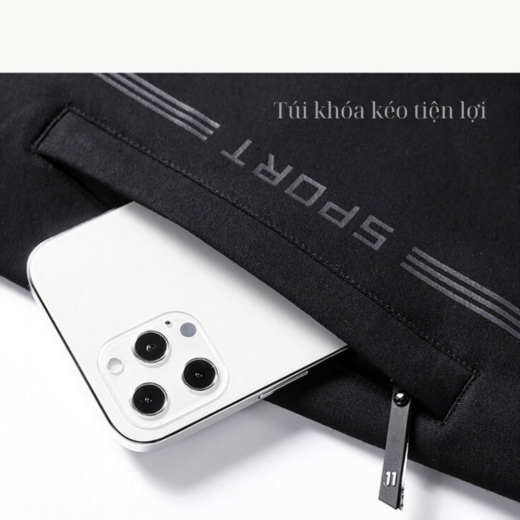 Bộ thể thao nam dài tay chất Poly 2 da dày dặn khóa kéo chạy viền phản quang THE1975