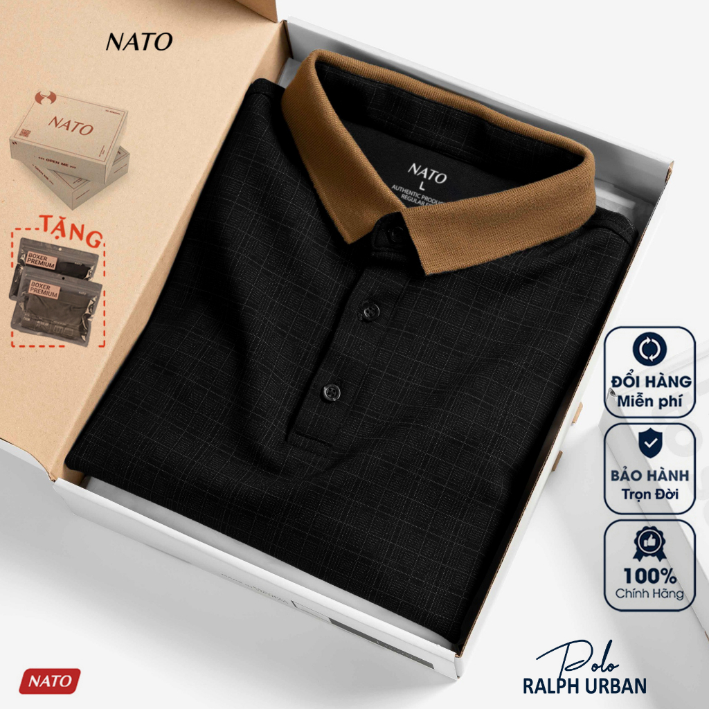 Áo Polo Nam NATO® "Dylen - 280Gsm" Sợi Dày Mastro/Deluxe Áo Thun Có Cổ Trơn Đẹp Basic Đen Cao Cấp Vải Cotton Cá Sấu