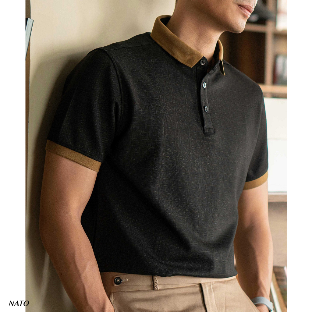 Áo Polo Nam NATO® "Dylen - 280Gsm" Sợi Dày Mastro/Deluxe Áo Thun Có Cổ Trơn Đẹp Basic Đen Cao Cấp Vải Cotton Cá Sấu