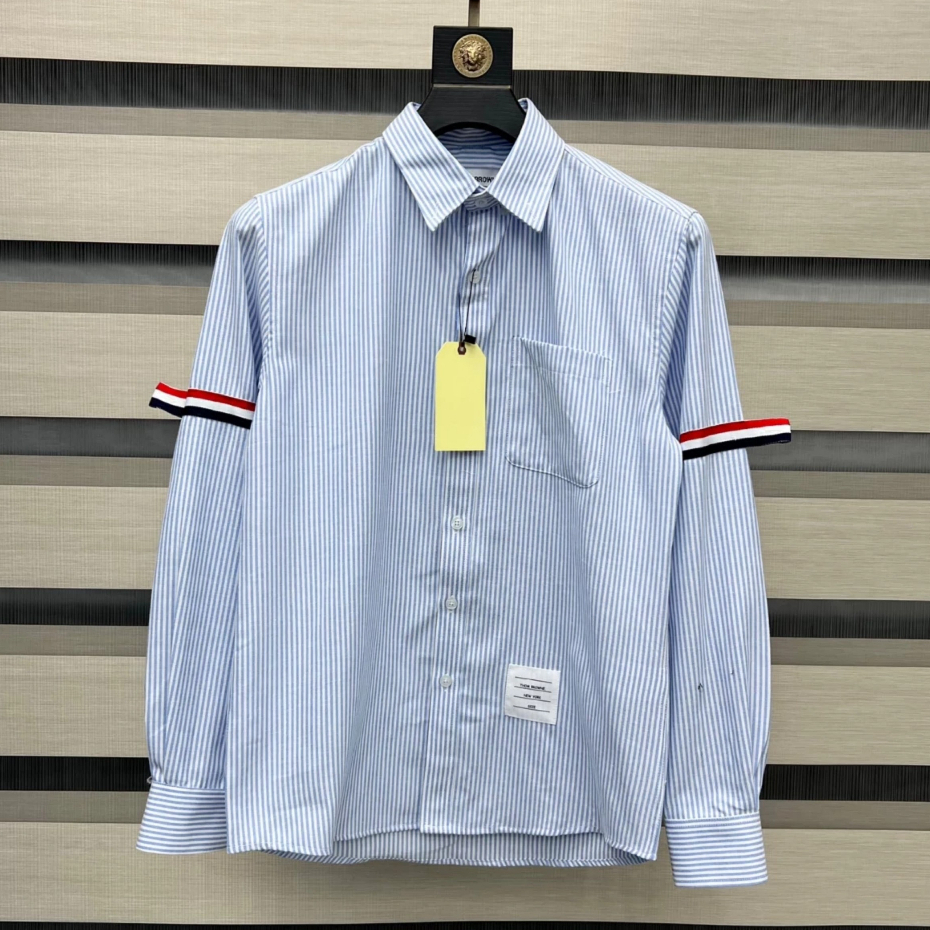 Áo Sơ Mi Thom Kẻ Sọc Xanh Xám Dài Tay Vải Cotton Lụa Cao Cấp Mẫu Hot