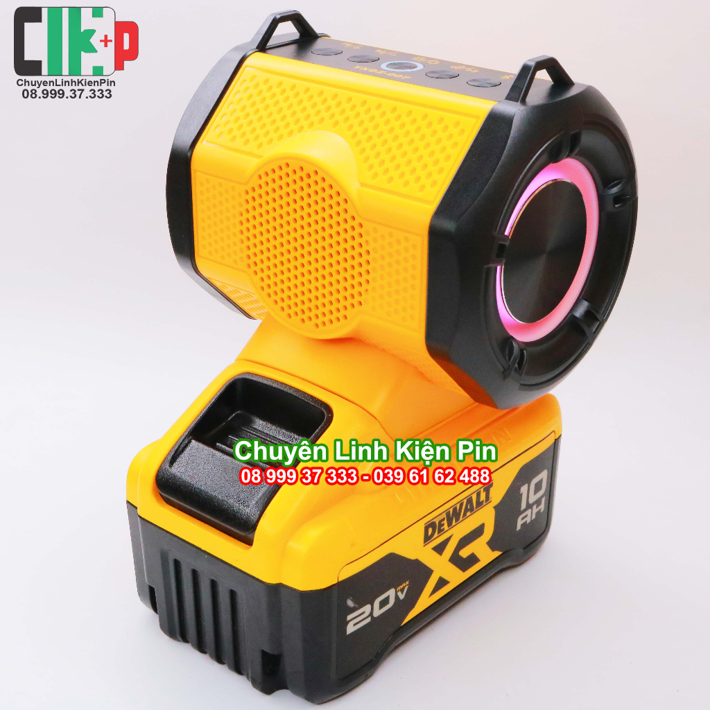 Loa Bluetooth Di Động Cho Dewalt 18-20V Pin Li-ion | Cổng USB - Type-C Sạc Dự Phòng Tiện Lợi CLKP