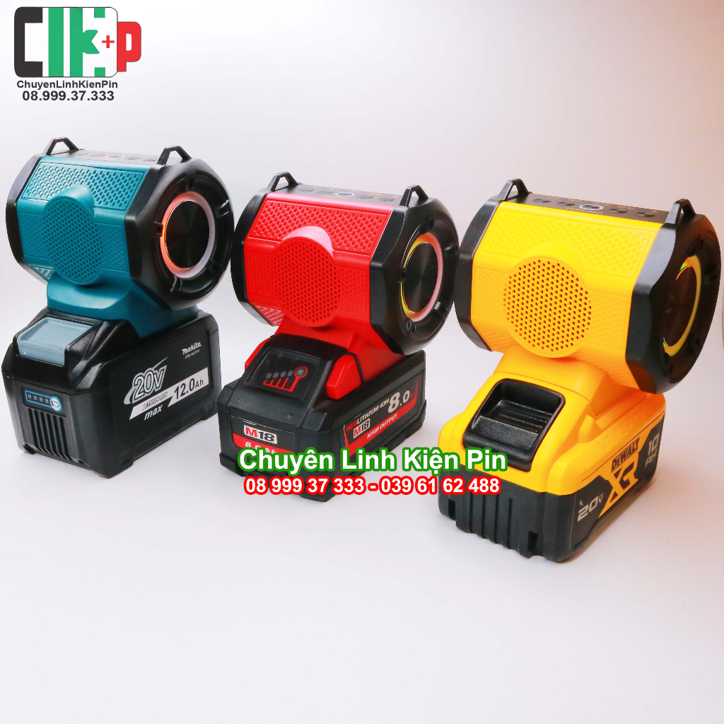 Loa Bluetooth Di Động Cho Dewalt 18-20V Pin Li-ion | Cổng USB - Type-C Sạc Dự Phòng Tiện Lợi CLKP