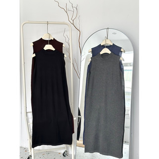 Váy sát nách trơn cổ 3cm phong cách Ulzzang Hàn Quốc