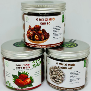 Combo 3 hũ dâu tây sấy, xí muội thịt, xí muội đào nâu