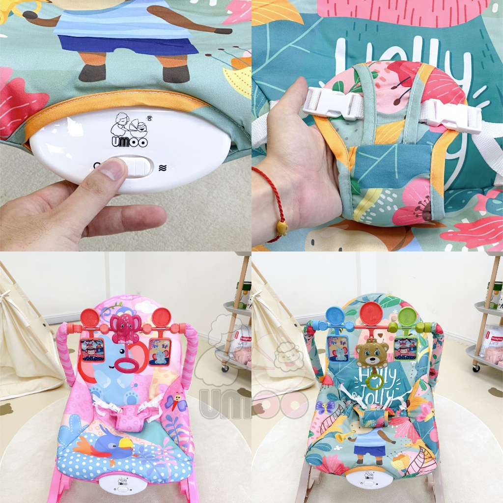 Ghế rung ghế nhún bập bênh cho bé cao cấp tặng kèm thanh đồ chơi