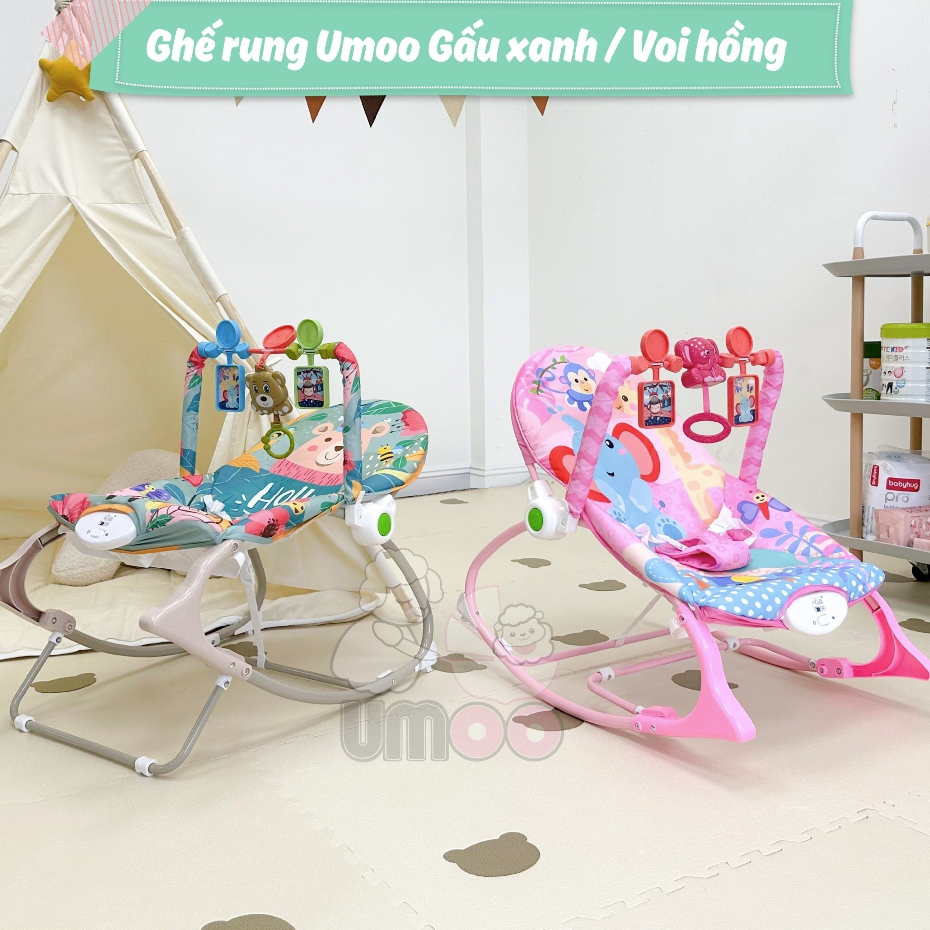 Ghế rung ghế nhún bập bênh cho bé cao cấp tặng kèm thanh đồ chơi