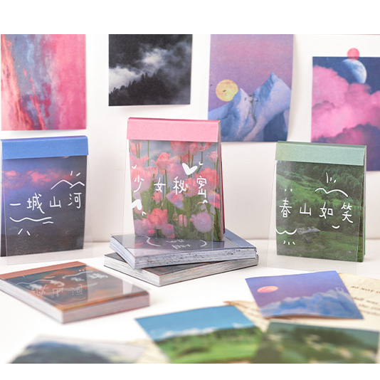 Zanmo set 30 hình dán sticker phong cảnh lãng mạn trang trí sổ tay điện thoại