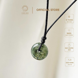 Mặt dây chuyền phong thuỷ đồng điếu t.a tóc xanh cara gem