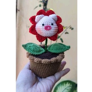 Chậu hoa bé heo bằng len (Ảnh Thật) - có nhiều phân loại để lựa chọn