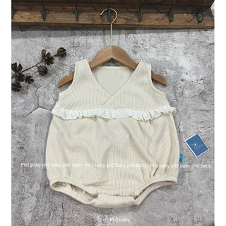 gile bodysuit cotton waffer mềm mịn cho bé gái phối ren siêu điệu đà