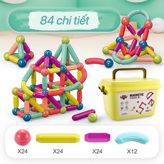 Bộ Xếp Hình Nam Châm, Đồ Chơi Xếp Hình Nam Châm Thông Minh, Chính hãng MAGNETIC STICKS