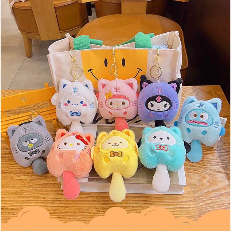 Móc Khóa Gấu Bông Cinnamoroll Hình Chú Chó Sanrio Kuromi Melody Đáng Yêu Bánh Mì Store