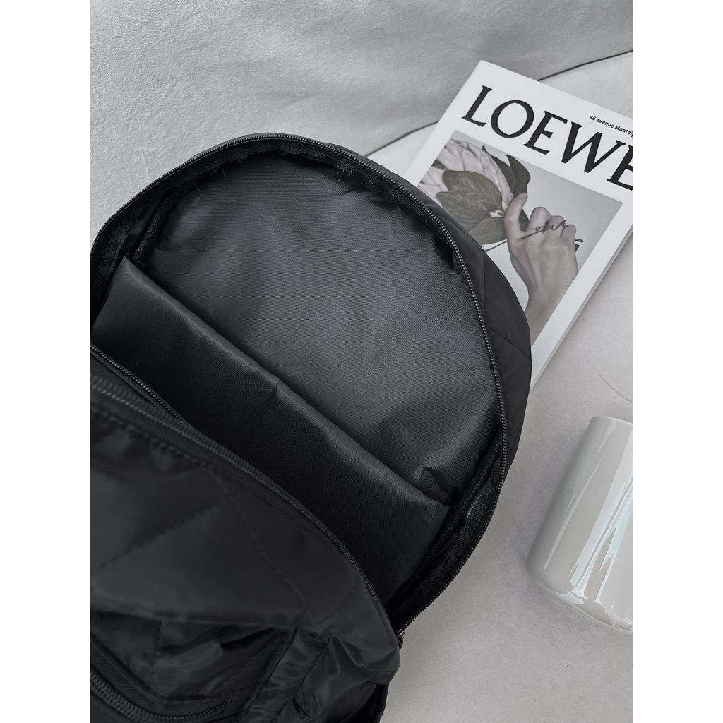 Balo phao đen cá tính, thiết kế đựng vừa tập A4 và sách giáo khoa tặng kèm móc khóa ngẫu nhiên