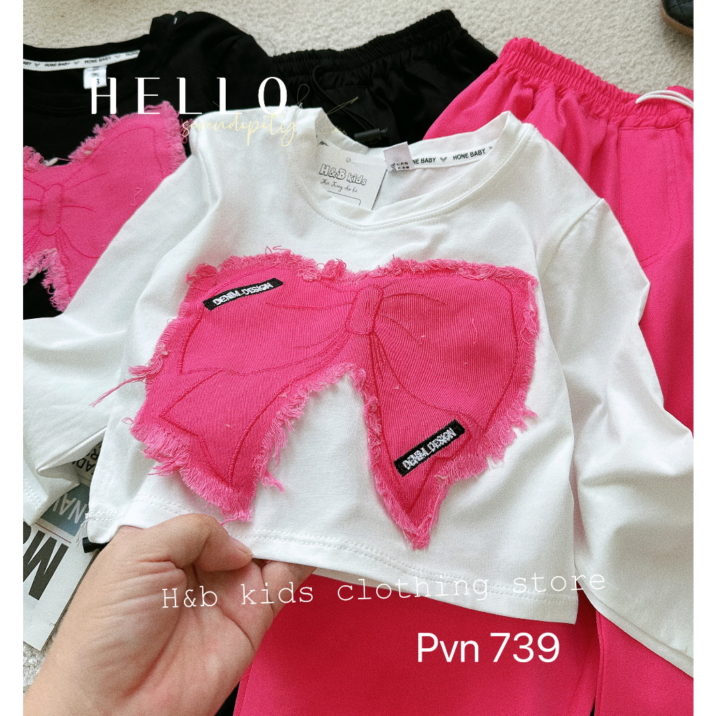 Đồ bộ bé gái , sét bộ quần áo croptop nơ + quần kaki túi hộp hiphop sành điệu cho bé 10-33kg