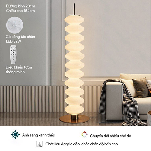 Đèn Sàn Milano Tube Lamp Đan Mạch, Decor Phòng Khách, Phòng Ngủ, Quán Cafe