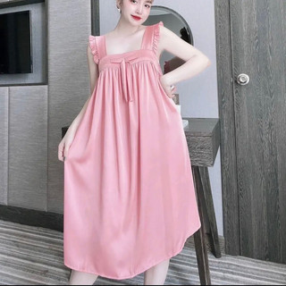 Bộ đồ ngủ đầm lụa latin kèm quần 40-70kg vừa.