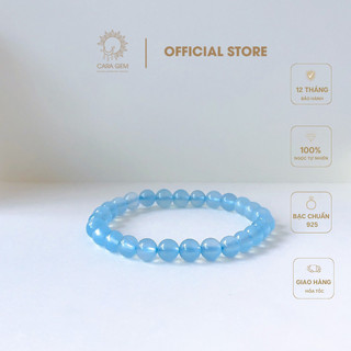 Vòng tay phong thủy Aquamarine Hải Lam Ngọc size 5mm mang lại bình yên, hợp mệnh Mộc, Thủy Cara Gem CR34