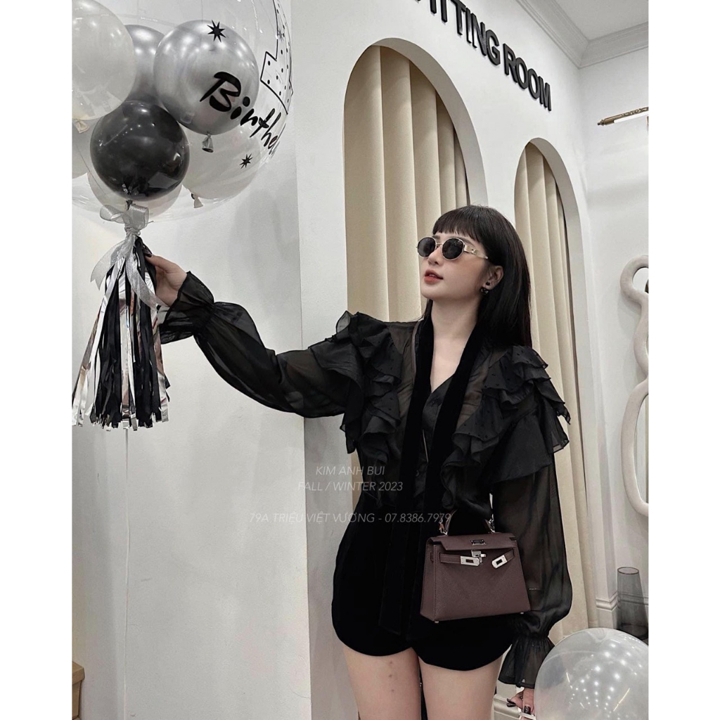 Set Sơ Mi Tơ Bèo Phối 2 Dây Nhung Kèm Quần Nhung Bồng Giả Váy Siêu Xinh