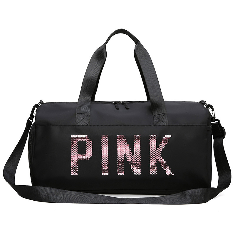 Túi trống du lịch đeo chéo, xách tay đa năng, có ngăn đựng giày, logo PINK cao cấp TX04 New