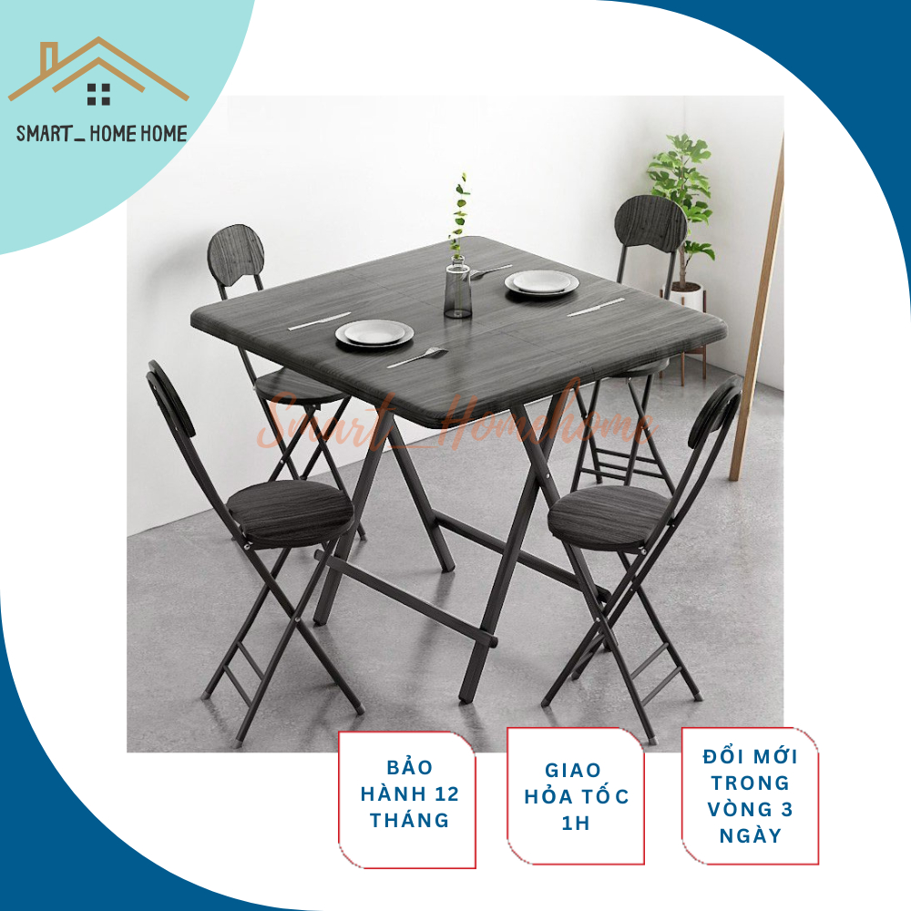 Bộ bàn ghế gỗ gấp gọn thông minh, phòng ăn, nội thất, nhiều màu có bán lẻ smart_homehome nt99 -nt100
