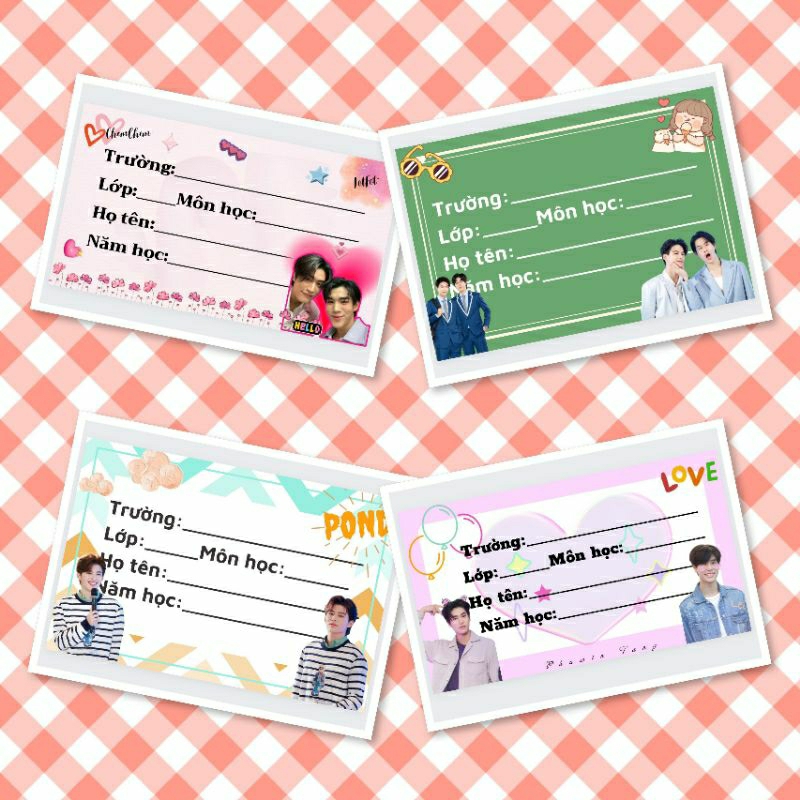 SET 10-20 GIẤY NHÃN SIÊU XINH PONDPHUWIN, SATANGWINNY, GEMINIFOURTH, VV