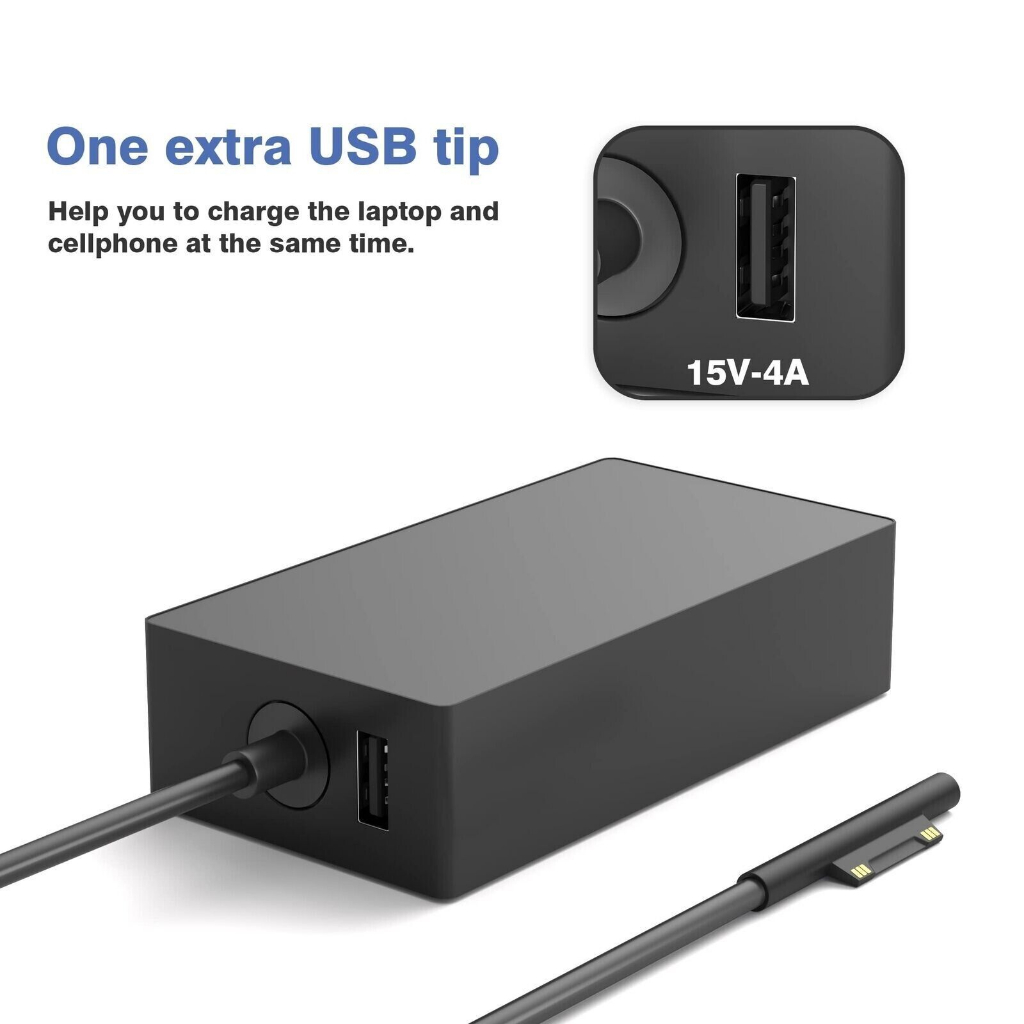 Sạc Surface Pro 3 4 5 6 7 8 , Sạc máy tính bảng Surface 15V - 4A / 44W - 65W Zin Bảo hành 1 năm