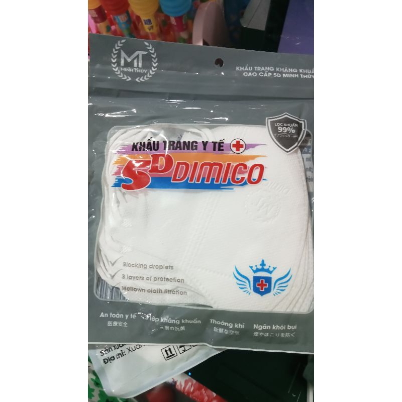 Khẩu trang 5D Dimico thùng 100cai.