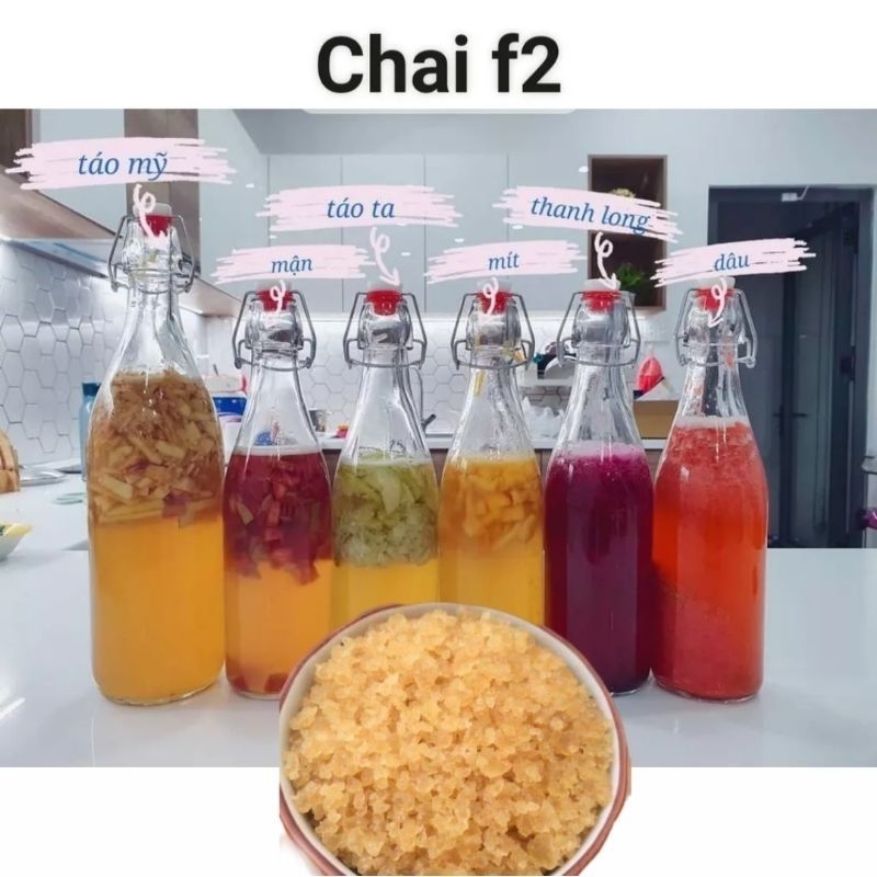Combo Nấm Nước Kefir Đầy Đủ:Nấm + Rây Nhựa+ Hũ Thủy Tinh Nuôi 1L +Thìa Nhựa +Khăn Xô+Dây Chun+Tờ Hướng Dẫn Nuôi Chi Tiết