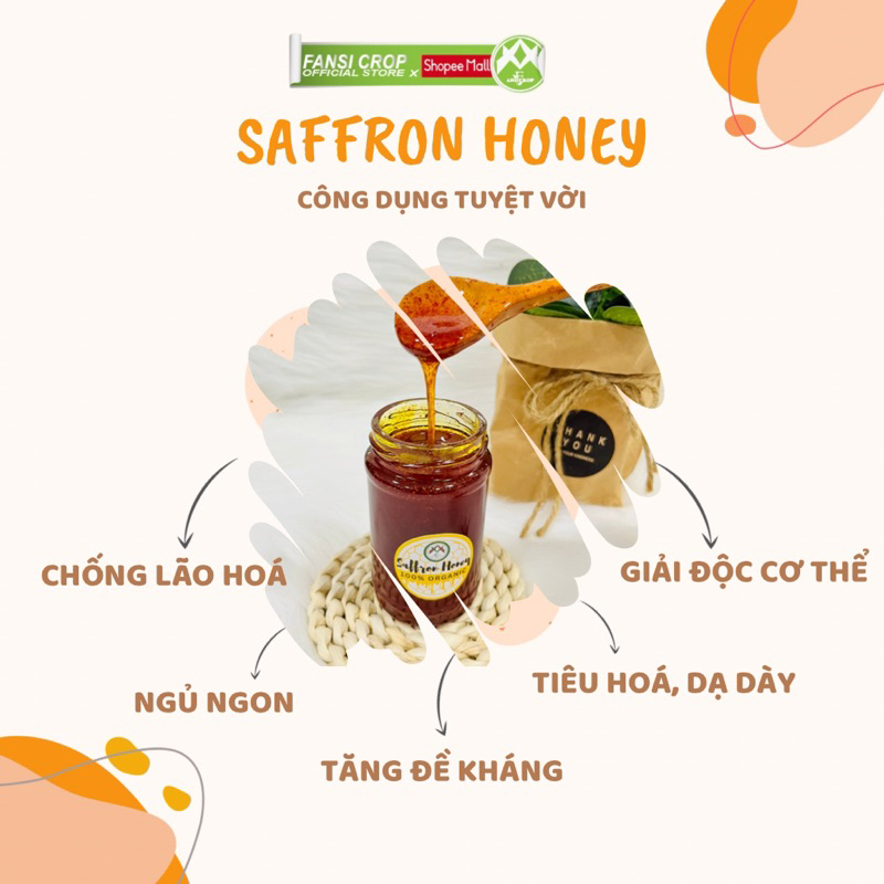 Saffron ngâm mật ong Fansi nguyên chất chính hãng thượng hạng, lọ 100ml