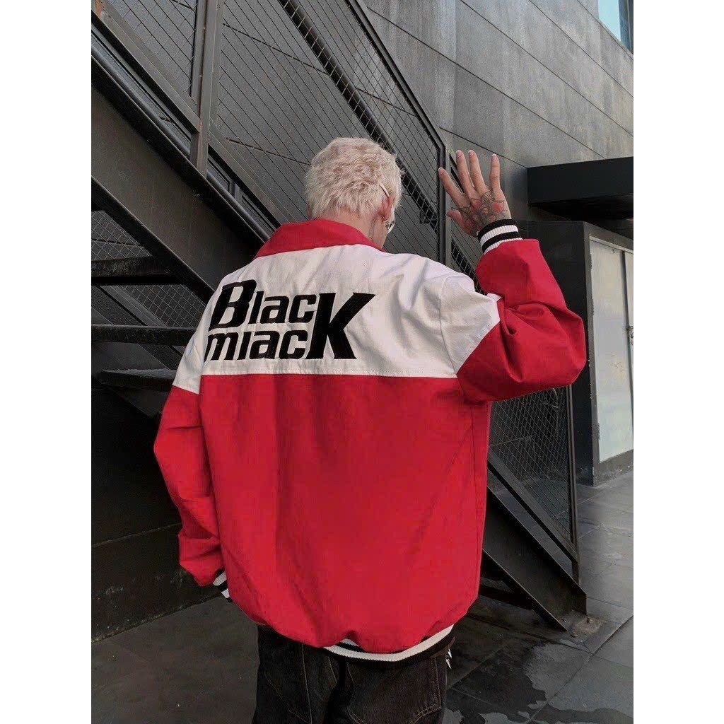 [AIO fashion] Áo Khoác Rockie Bomber Varsity, cổ bẻ, Full Thêu BLACKMIACK Varsity Jacket BM3