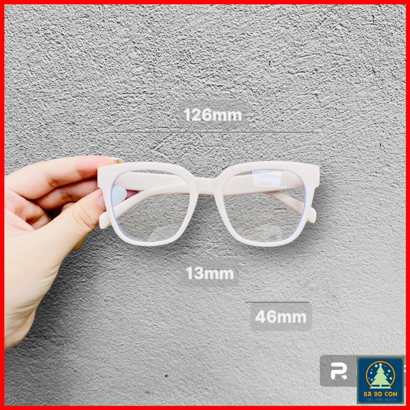 Kính trẻ em chống ánh sáng xanh không độ Shein size 3-5 tuổi gọng trắng ngà, chống UV đeo cực đẹp, fullbox