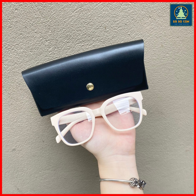 Kính trẻ em chống ánh sáng xanh không độ Shein size 3-5 tuổi gọng trắng ngà, chống UV đeo cực đẹp, fullbox