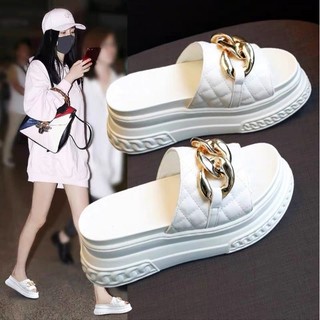 Dép nữ quai ngang dép sandal đế pu nhẹ êm cao quai da mềm tôn dáng