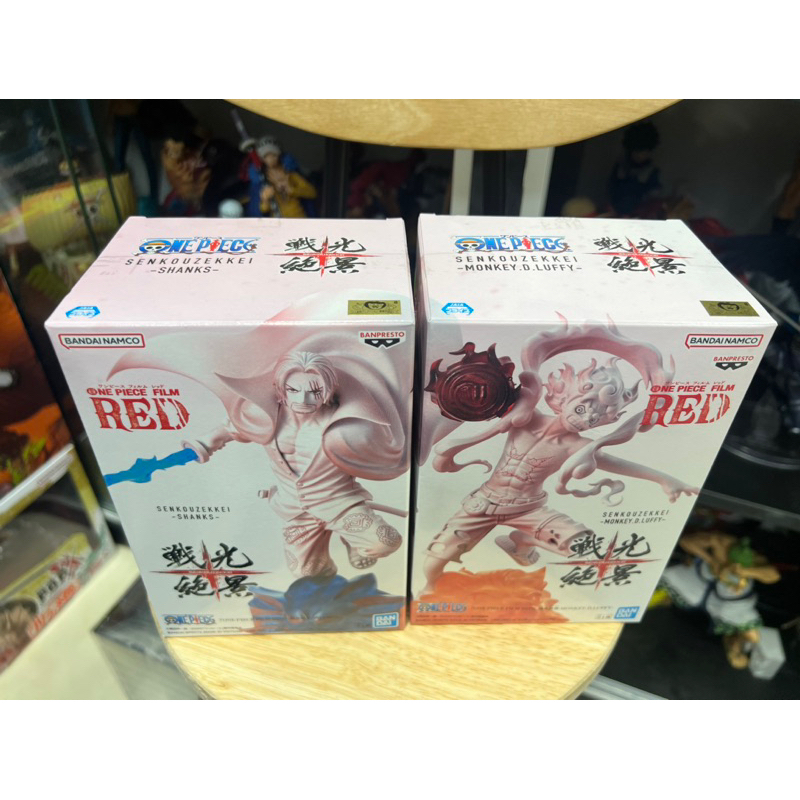 Mô hình one piece chính hãng bandai - Luffy gear 5 và shanks film red