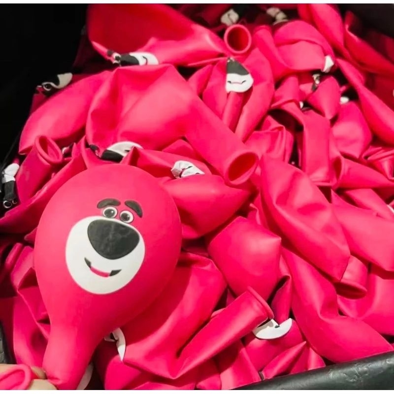 Bong bóng tròn in mặt gấu dâu tây hồng đáng yêu | Đồ chơi giáo dục Bảo An