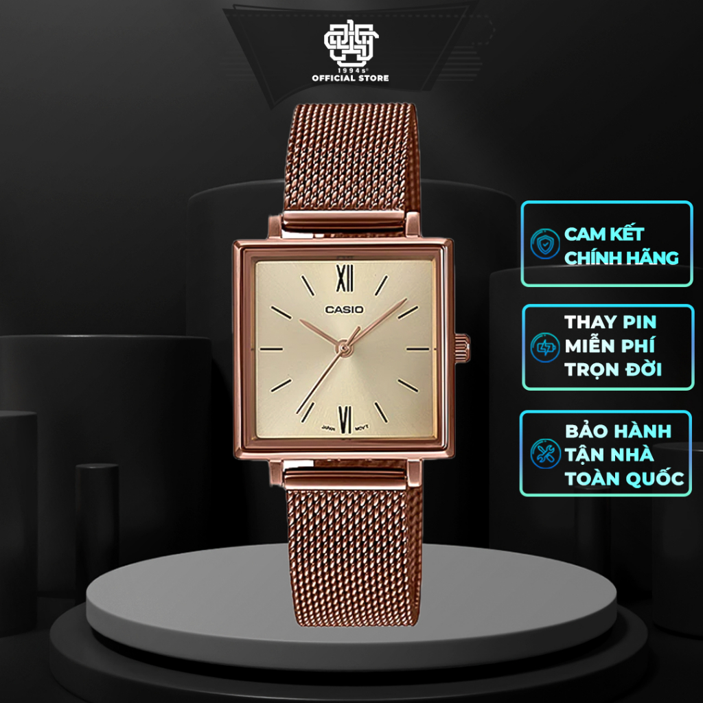 ĐỒNG HỒ THỜI TRANG NỮ CASIO LTP-E155MR-9B DÂY THÉP HÀNG CHÍNH HÃNG