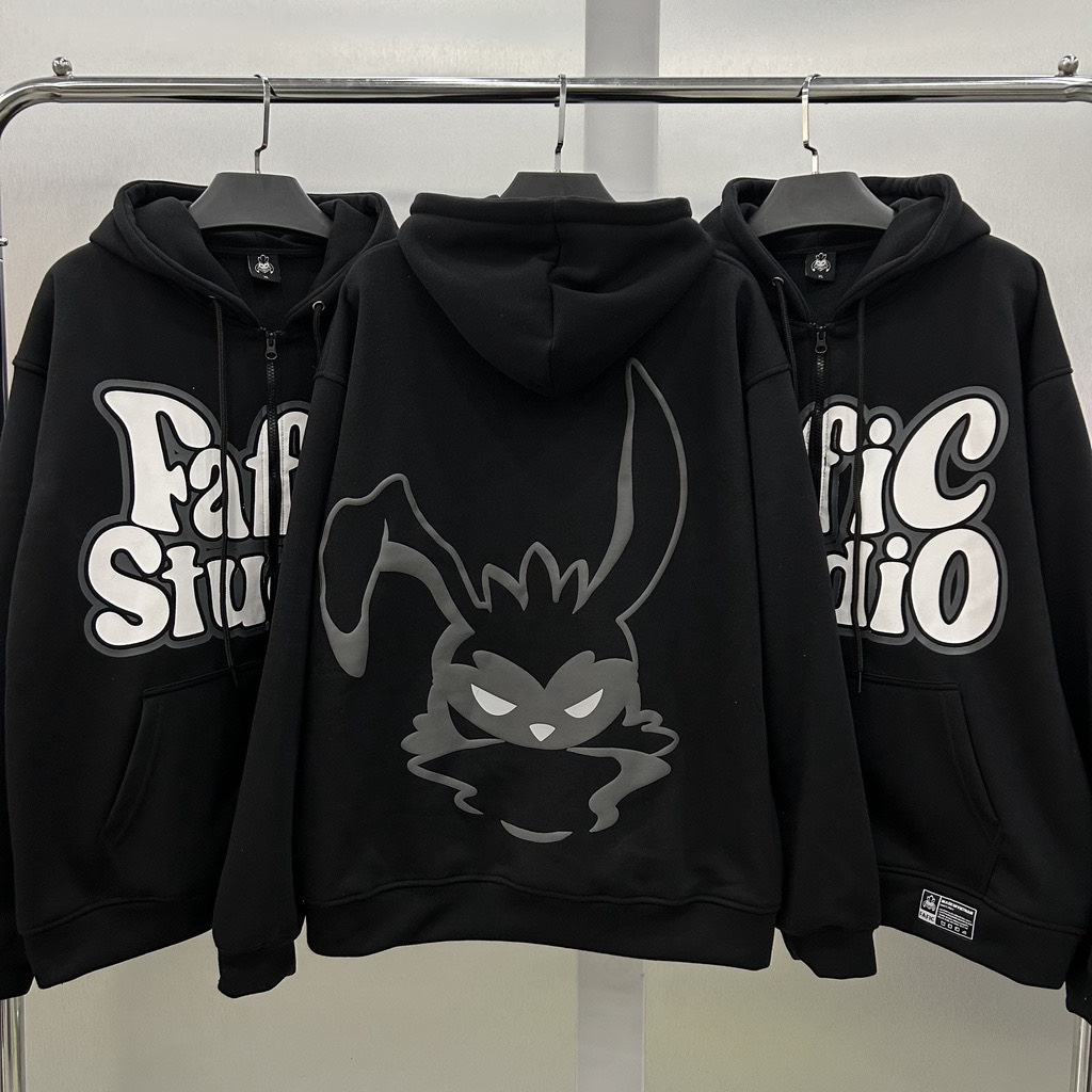 Áo khoác zip FAFIC mascot logo áo hoodie zip nam nữ chất nỉ bông cotton cao cấp fafic studio