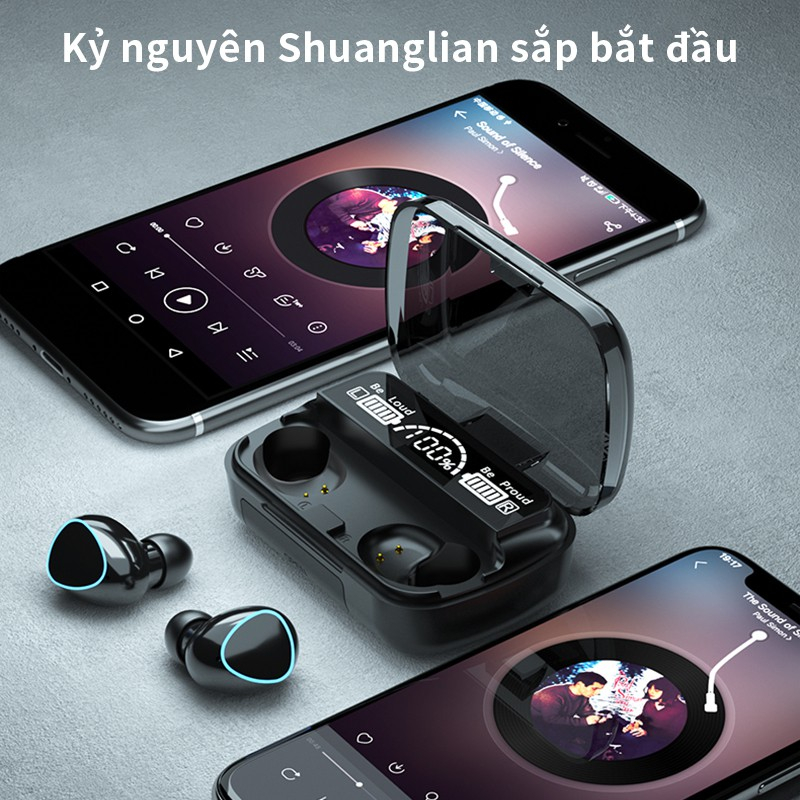 Tai Nghe Bluetooth M10 Chính Hãng QUEEN YULIN Pin 3500mAh Bass Mạnh Cảm Ứng Vân Tay Âm Thanh HIFI