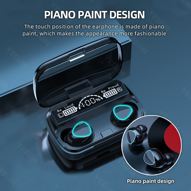 Tai Nghe Bluetooth M10 Chính Hãng QUEEN YULIN Pin 3500mAh Bass Mạnh Cảm Ứng Vân Tay Âm Thanh HIFI