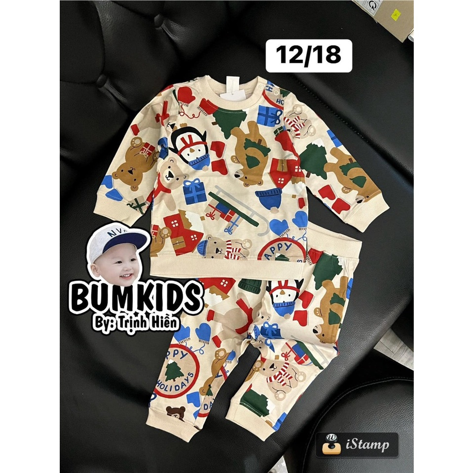 Set bộ quần áo bé trai bé gái Noel HM Auth săn sale