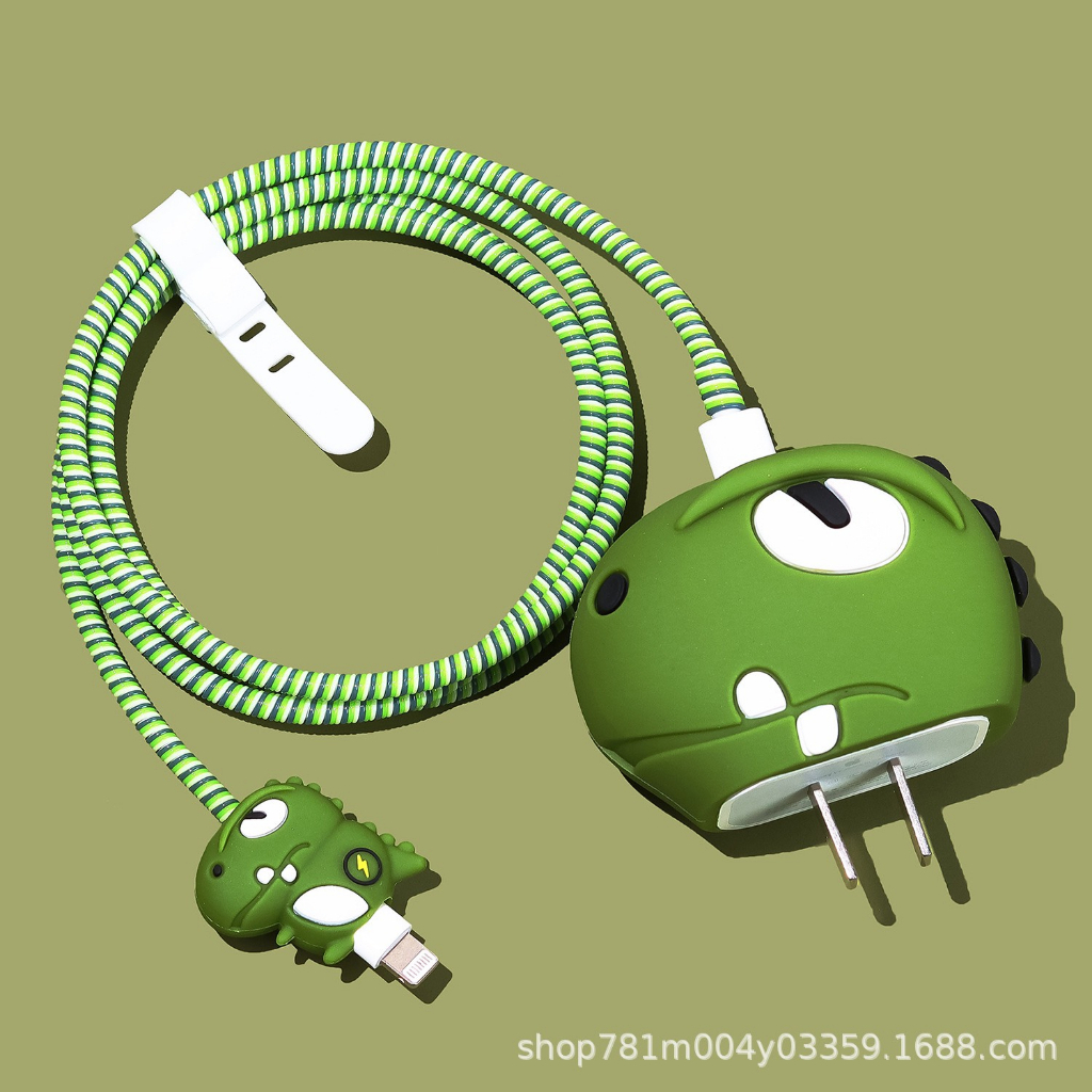 Bộ Bảo Vệ Cáp Sạc Tai nghe Hoạt Hình Dễ Thương, nút kẹp đầu cáp sạc chống đứt gãy, chất liệu silicon hình thú cute